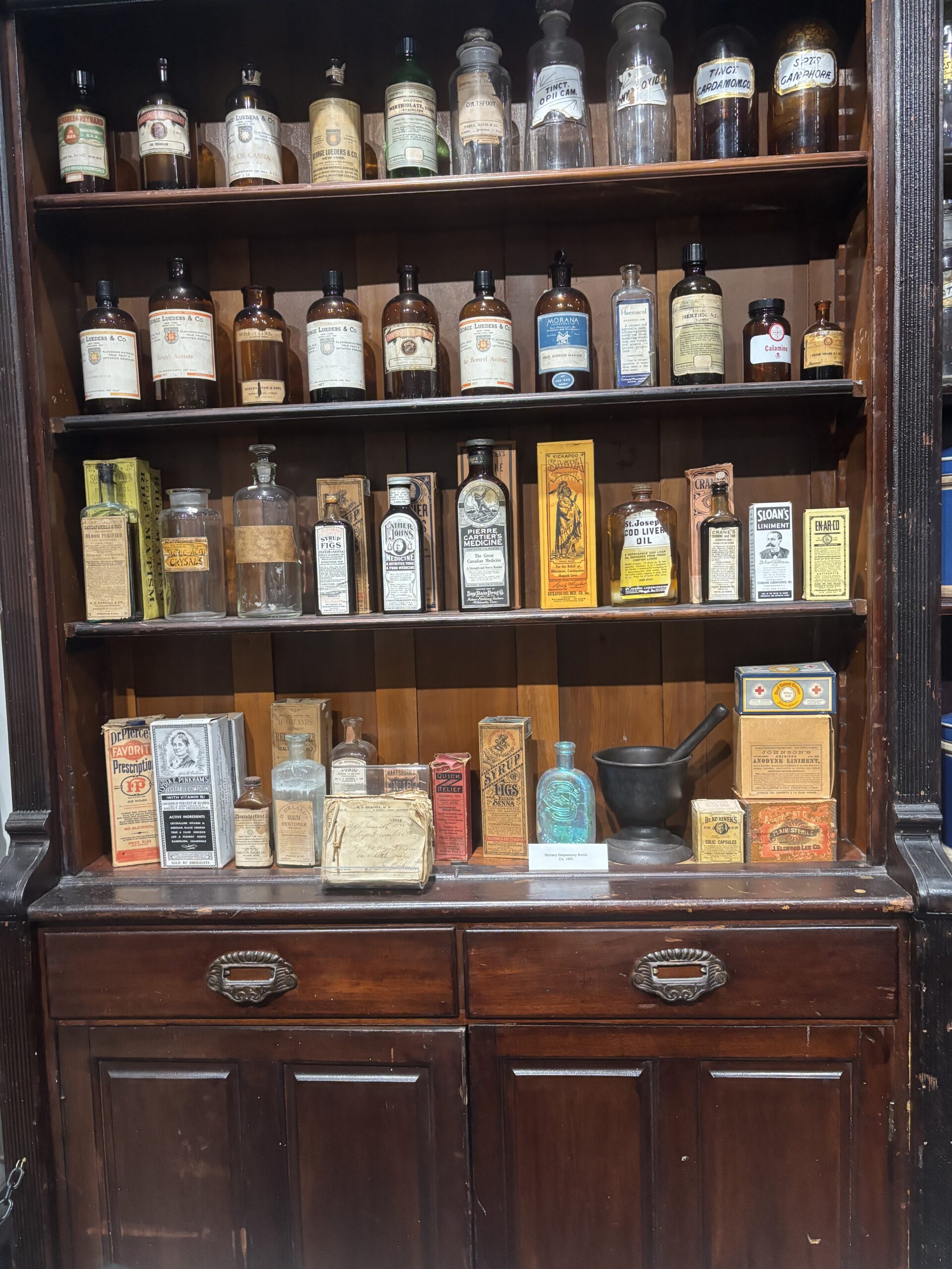 cabinet with bottles